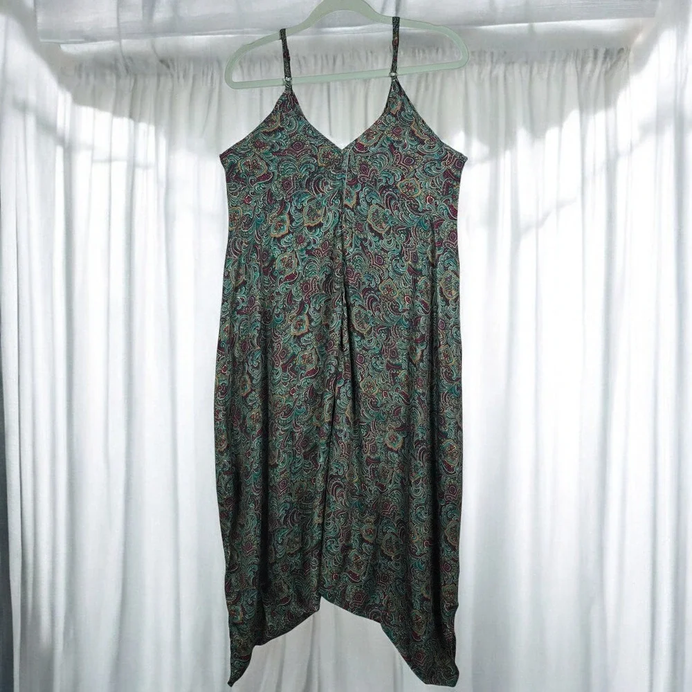Karma Highway‎ Jumpsuit Woman One Size Paisley Print 100% Viscose Boho Festival - Picture 3 of 11